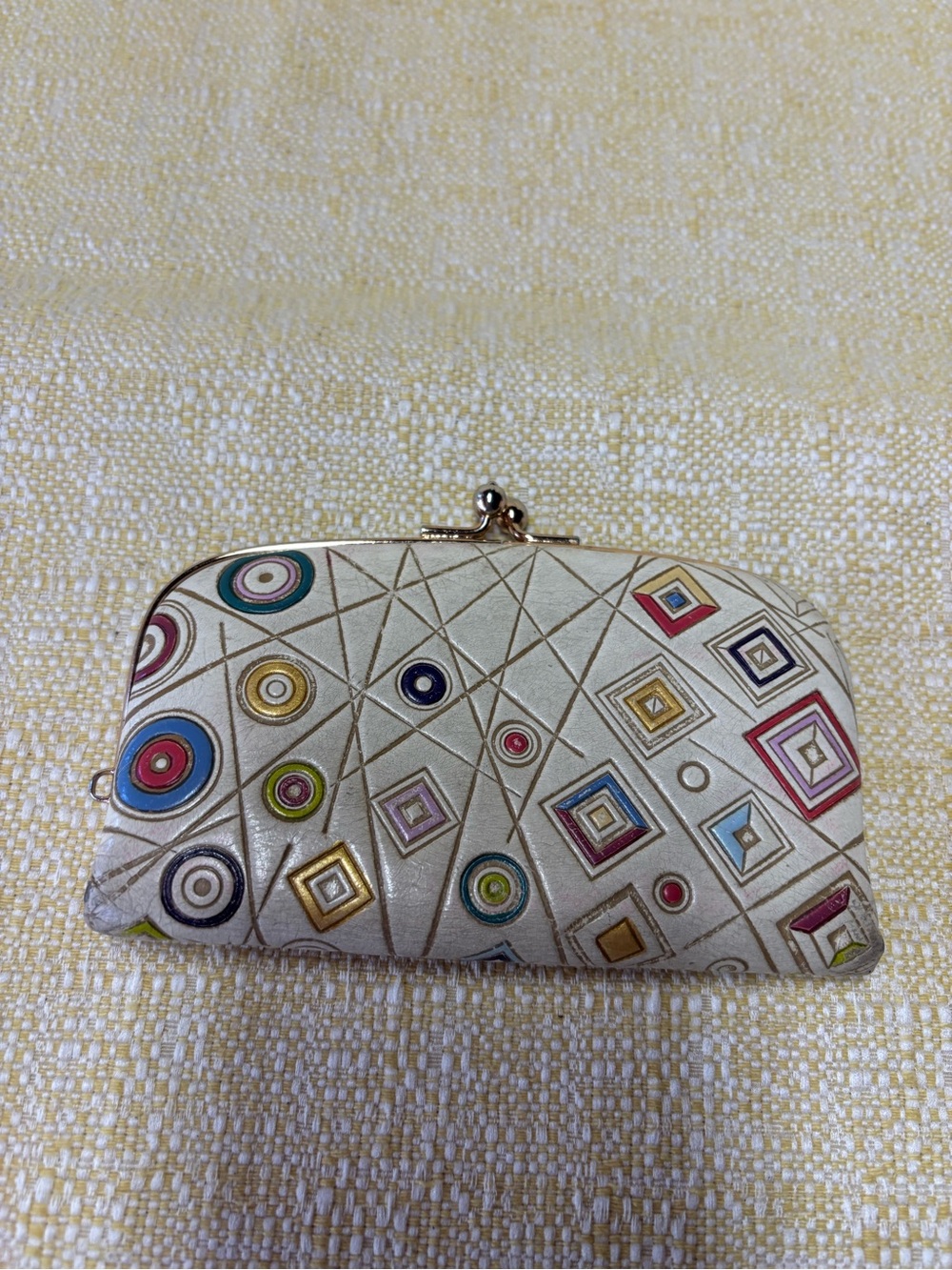 Skibur kabuki lipstick Cream Geometric Kiss-Lock Clutch. From Japan